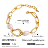 Popular Irregular Pearl Beaded Titanium Steel Necklace And Bracelet With Geometric Design And Electroplating Treatment For Women