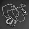 Popular Jewelry Double U Horseshoe Necklace In Black And White Diamond Design Alloy Material With Electroplating Treatment