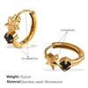 Popular Jewelry 316L Stainless Steel Electroplated 18K Gold Earrings Inlaid With Rhinestone