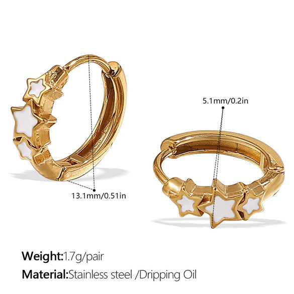 Popular Jewelry 316L Stainless Steel Electroplated 18K Gold Earrings Inlaid With Rhinestone