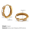 Popular Jewelry 316L Stainless Steel Electroplated 18K Gold Earrings Inlaid With Rhinestone