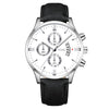 Popular Men's Watch Leather Belt Alloy Case Stainless Steel Buckle Round Dial Fashion Style