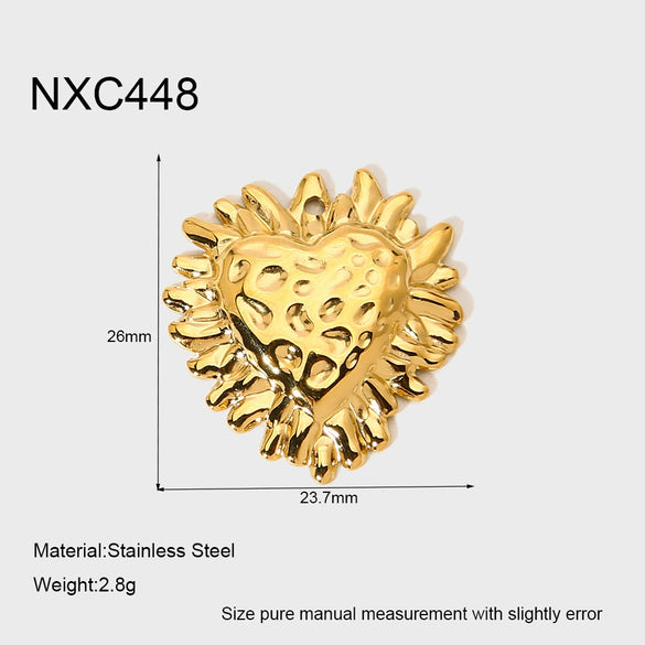 Popular Minimalist Ins Style Electroplated Star Moon Heart Butterfly Stainless Steel Pendant Earring Accessories
