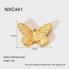 Popular Minimalist Ins Style Electroplated Star Moon Heart Butterfly Stainless Steel Pendant Earring Accessories