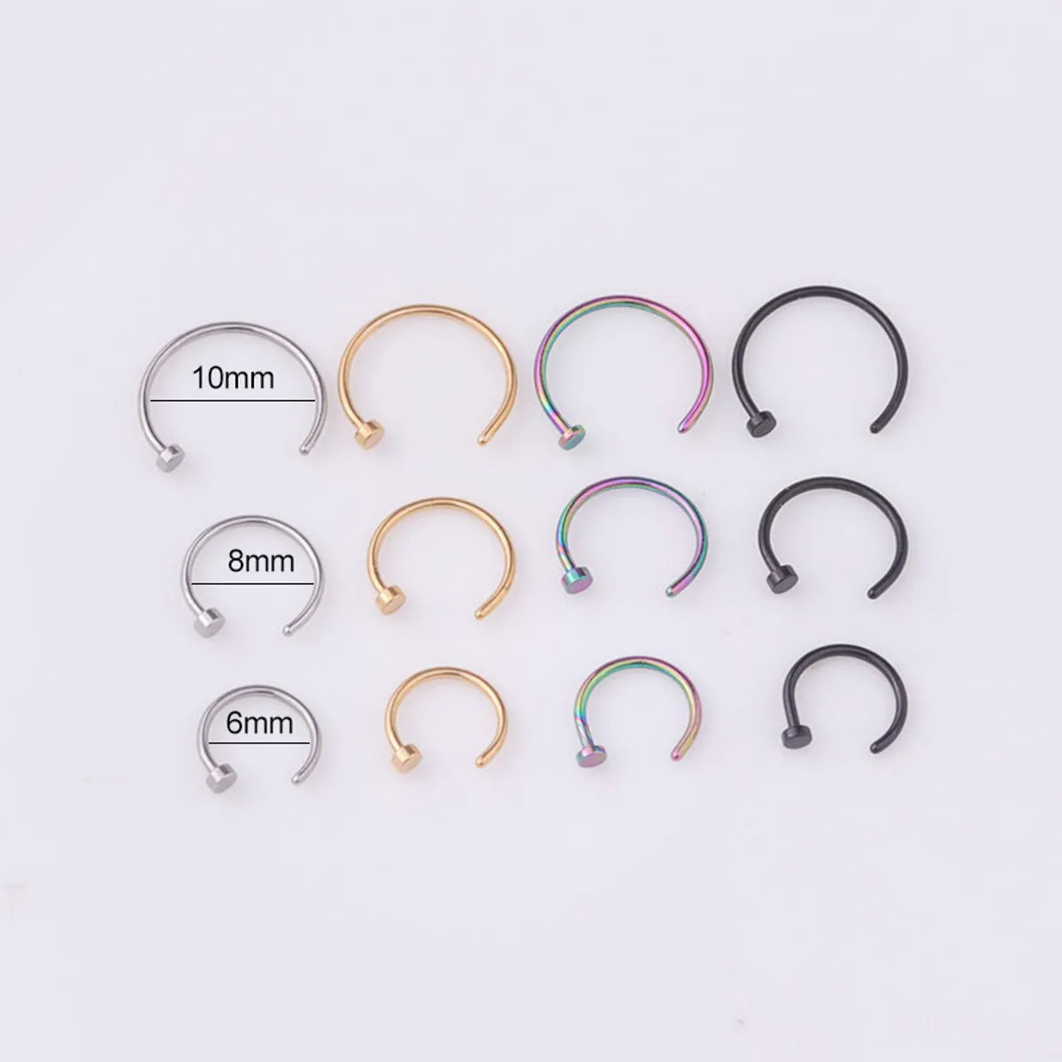 Fashion Geometric Stainless Steel Plating Nose Studs