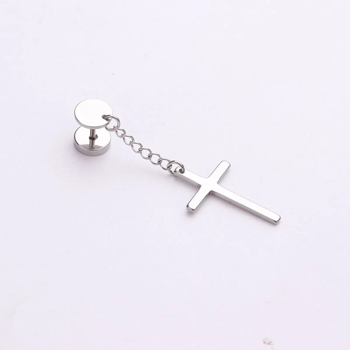 Simple Style Cross Plating Stainless Steel Earrings