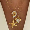 Popular Starfish Thread Hiphop Turtle Ocean Element Clavicle Necklace For Women Stainless Steel Electroplated