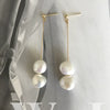 Popular Women's Earrings Natural Pearl Alloy Geometric Style Silver Needle Electroplated