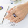 Popular Women's Fashion Purple Zircon Ring Copper Geometric Electroplated Hand Jewelry