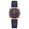 Popular Women's Fashion Square Metal Case Imitation Leather Strap Quartz Watch