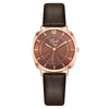 Popular Women's Fashion Square Metal Case Imitation Leather Strap Quartz Watch