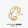 Popular Women's Stainless Steel Geometric Heart Shaped 18K Gold Plated Hip Hop Ring