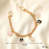 Portable Chain Mobile Phone Case Keychain Lanyard Wrist Bag Chain Antilost Metal Bow Tie Bag Beauty Head Semimanual Style