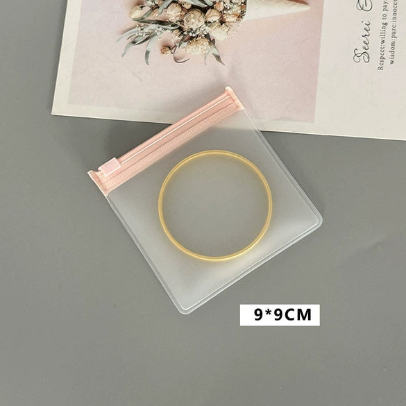 Portable Eva Jewelry Bag With Pink Zipper Buckle Dustproof Thickened Texture For Earrings And Bracelet Storage