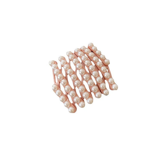 Portable Folding Women's Hair Accessories Pearl Handmade Geometric Hair Band And Hair Card