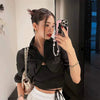 Portable Iphone Mobile Phone Chain Handmade Jewelry Resin Plastic Heart With Colorful Stripes Love Water Drops Bell Pattern For Girls