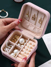 Portable Leather Jewelry Box For Earrings Necklace Ring Small Exquisite Mini