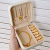 Portable Leather Jewelry Box For Earrings Necklace Ring Small Exquisite Mini