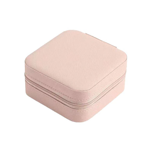 Portable Leather Jewelry Box For Earrings Necklace Ring Small Exquisite Mini