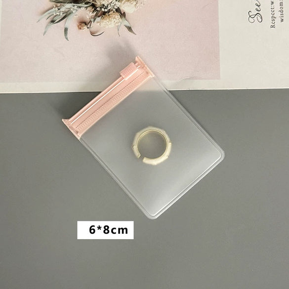 Portable Pink Eva Jewelry Bag With Zipper Buckle For Earrings And Bracelet Storage Thickened Texture Dustproof Finishing