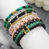 Pottery Bracelet Polymer Clay Acrylic Glass Beads Handmade Boyfriend Style With Letters Numbers Text