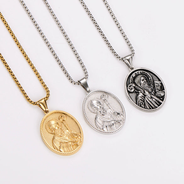 Powder Cast Saint Shaped Handheld Staff Unique Geometric Retro Pendant