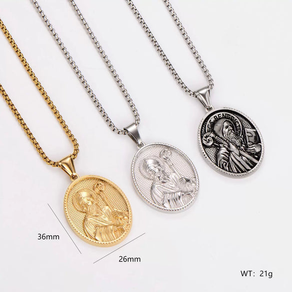 Powder Cast Saint Shaped Handheld Staff Unique Geometric Retro Pendant