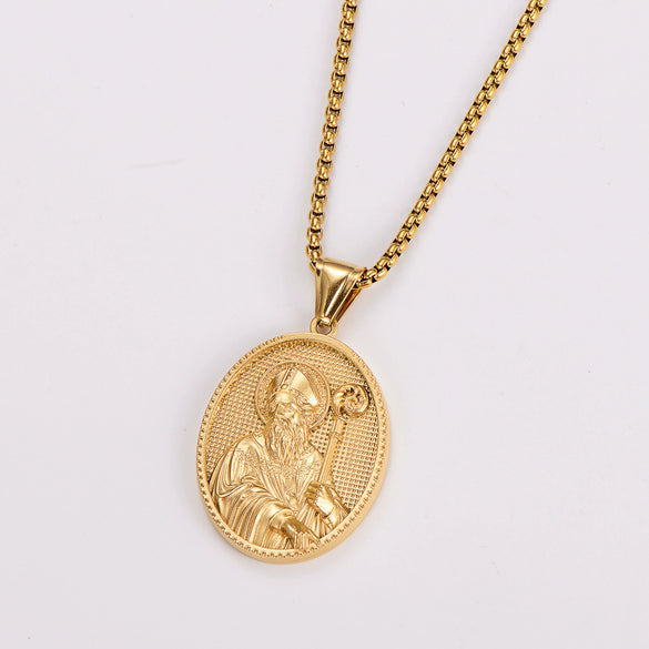 Powder Cast Saint Shaped Handheld Staff Unique Geometric Retro Pendant