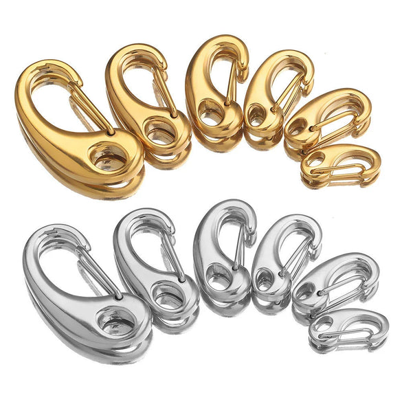 Precision Polished Stainless Steel Shrimp Lobster Buckle Diy Jewelry Leather Rope Necklace Bracelet Geometric Style Electroplated