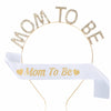 Premother Party Headwear Ribbon Set Crystal Headband Shoulder Strap Twopiece Set Simple Style Lake Blue