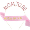 Premother Party Headwear Ribbon Set Crystal Headband Shoulder Strap Twopiece Set Simple Style Lake Blue