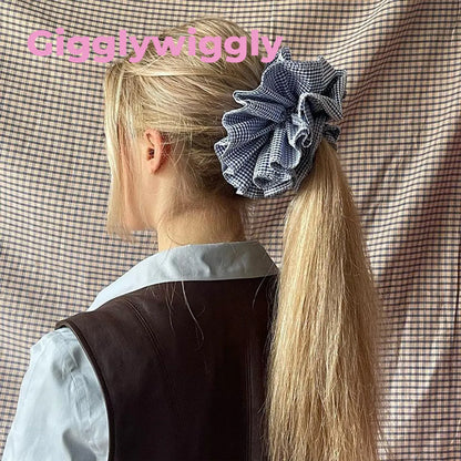 Preppy Style Color Block Cloth Handmade Hair Tie