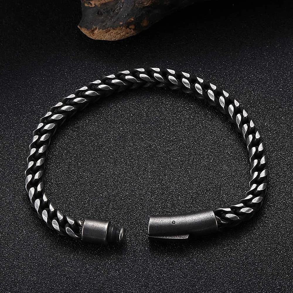 Preppy Style Punk Classic Style Solid Color 304 Stainless Steel Men'S Bracelets