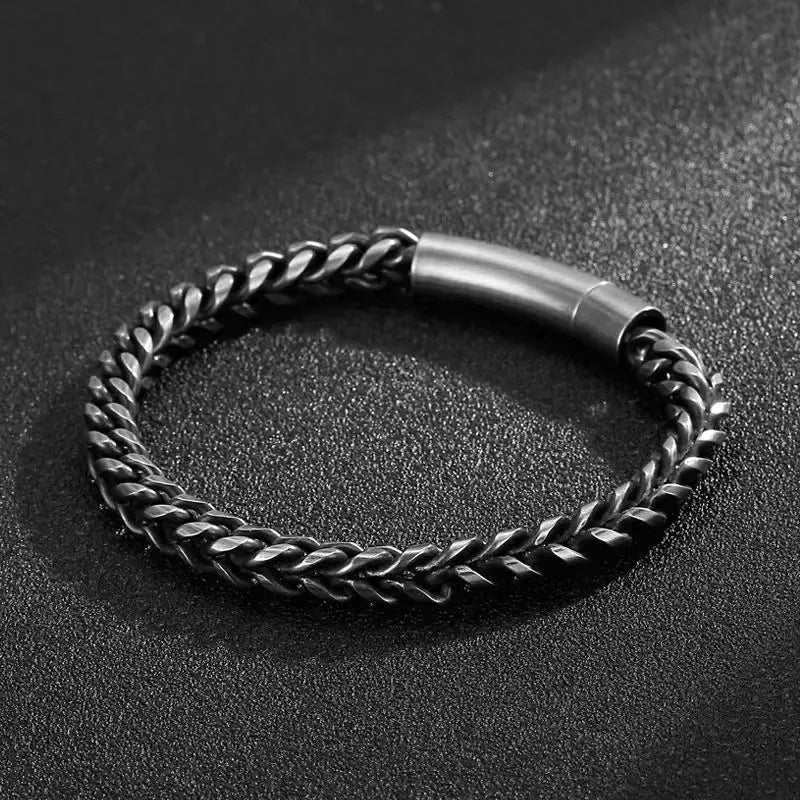 Preppy Style Punk Classic Style Solid Color 304 Stainless Steel Men'S Bracelets