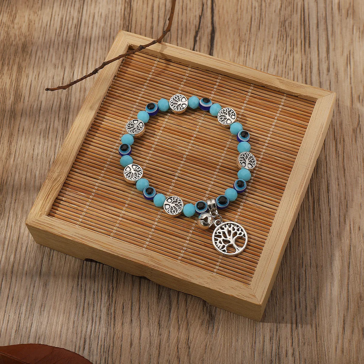 Preppy Style Simple Style Life Tree Artificial Crystal Beaded Artificial Crystal Women'S Bracelets