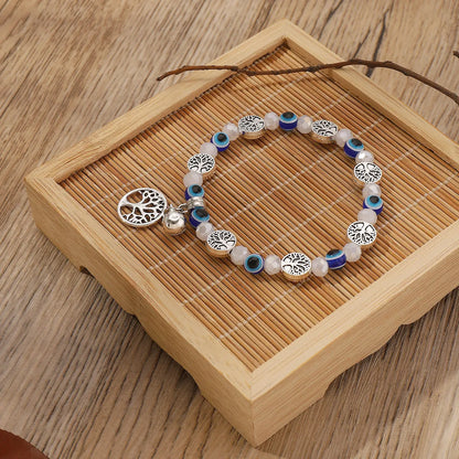 Preppy Style Simple Style Life Tree Artificial Crystal Beaded Artificial Crystal Women'S Bracelets