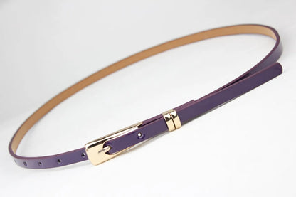 Preppy Style Simple Style Solid Color Pu Leather Alloy Plating Women'S Leather Belts