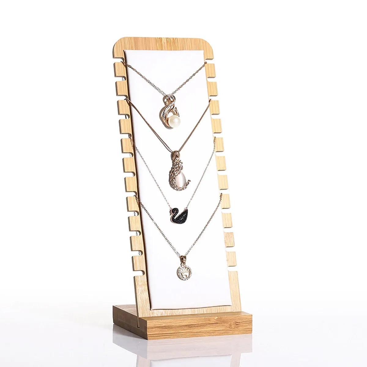 Simple Style Solid Color Bamboo Jewelry Rack