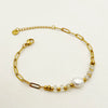 Preppy Style Sweet Round 304 Stainless Steel 14K Gold Plated Bracelets In Bulk