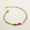 Preppy Style Sweet Round 304 Stainless Steel 14K Gold Plated Bracelets In Bulk