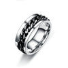 Pressure Relief Rotatable Stainless Steel Men's Ring And Titanium Steel Chain Jewelry