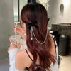 Princess Bow Knot Imitation Pearl Chain Hair Clip 1 Piece