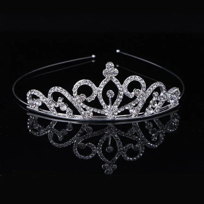 Princess Crown Alloy Plating Inlay Rhinestones Hair Band