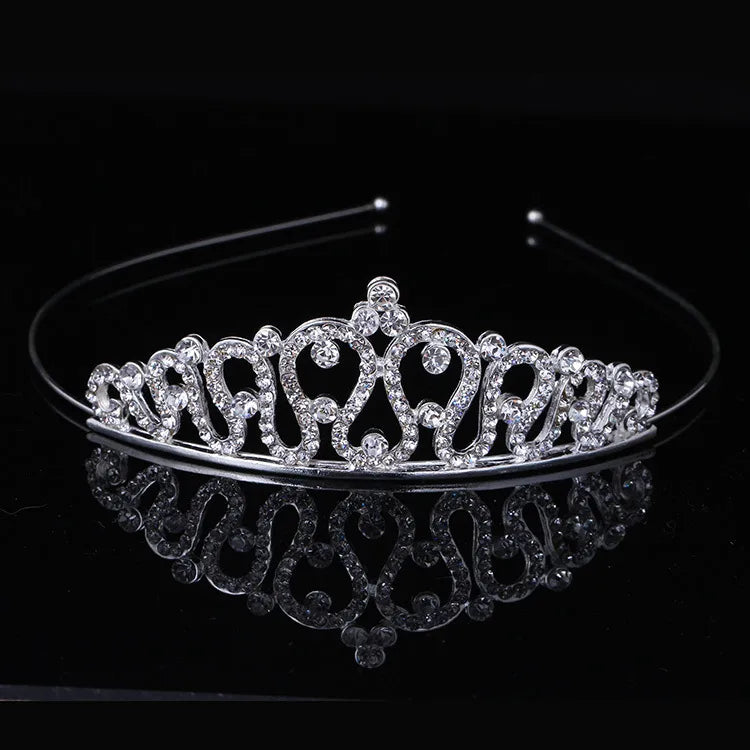 Princess Crown Alloy Plating Inlay Rhinestones Hair Band