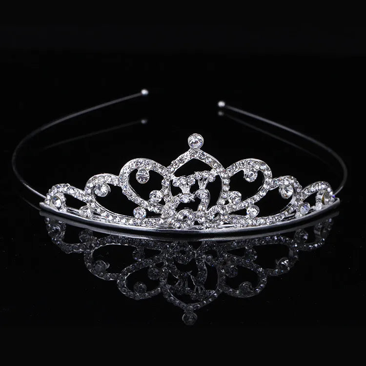 Princess Crown Alloy Plating Inlay Rhinestones Hair Band