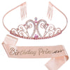 Princess Crystal Crown And Shoulder Strap Set Glitter Cloth Printing