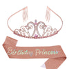 Princess Crystal Crown And Shoulder Strap Set Glitter Cloth Printing