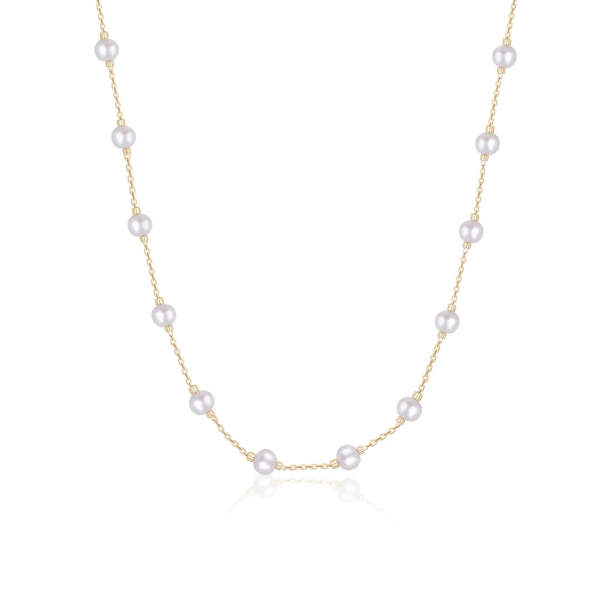 Princess Cute Commute Solid Color Stainless Steel Freshwater Pearl Plating 18k Gold Plated Necklace