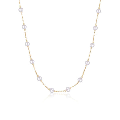 Princess Cute Commute Solid Color Stainless Steel Freshwater Pearl Plating 18k Gold Plated Necklace