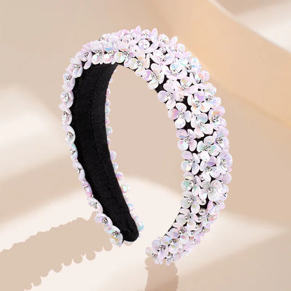 Princess Flower Cloth Inlay Rhinestones Hair Band